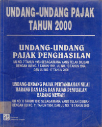 Image of Undang-Undang Pajak Tahun 2000 (2000)