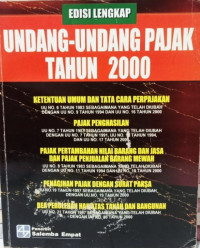 Image of Undang-Undang Pajak Tahun 2000 (2001)